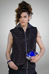 Navy Trailblazer™ Hooded Gilet – Sleeveless Zip-Up Jacket for Layering - Black