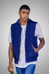 Navy Trailblazer™ Hooded Gilet – Sleeveless Zip-Up Jacket for Layering - Blue