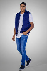 Navy Trailblazer™ Hooded Gilet – Sleeveless Zip-Up Jacket for Layering - Blue