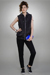 Navy Trailblazer™ Hooded Gilet – Sleeveless Zip-Up Jacket for Layering - Black